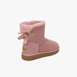 Ugg Mini Bailey Bow II Klassiska Stövlar Dam Rosa (302716XBG)